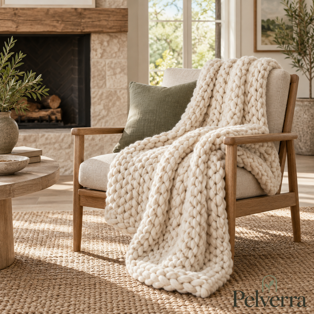 Chunky Knit Throw Blanket