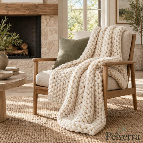 Chunky Knit Throw Blanket