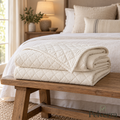 Ivory Diamond-Stitch Quilt