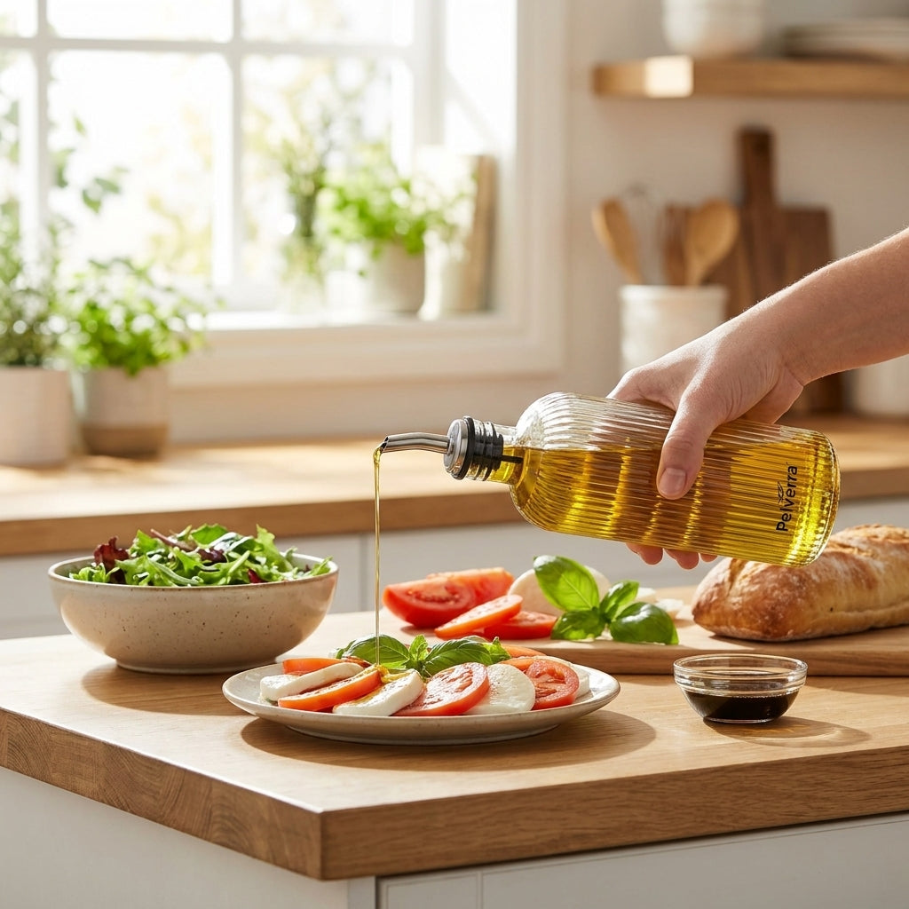 Ribbed Glass Olive Oil Dispenser