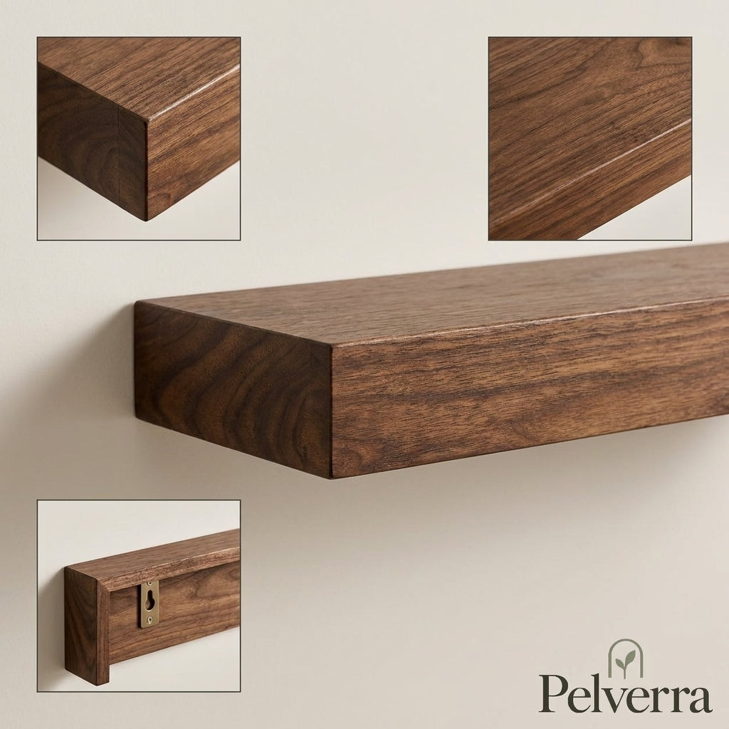 Walnut Floating Wall Shelf