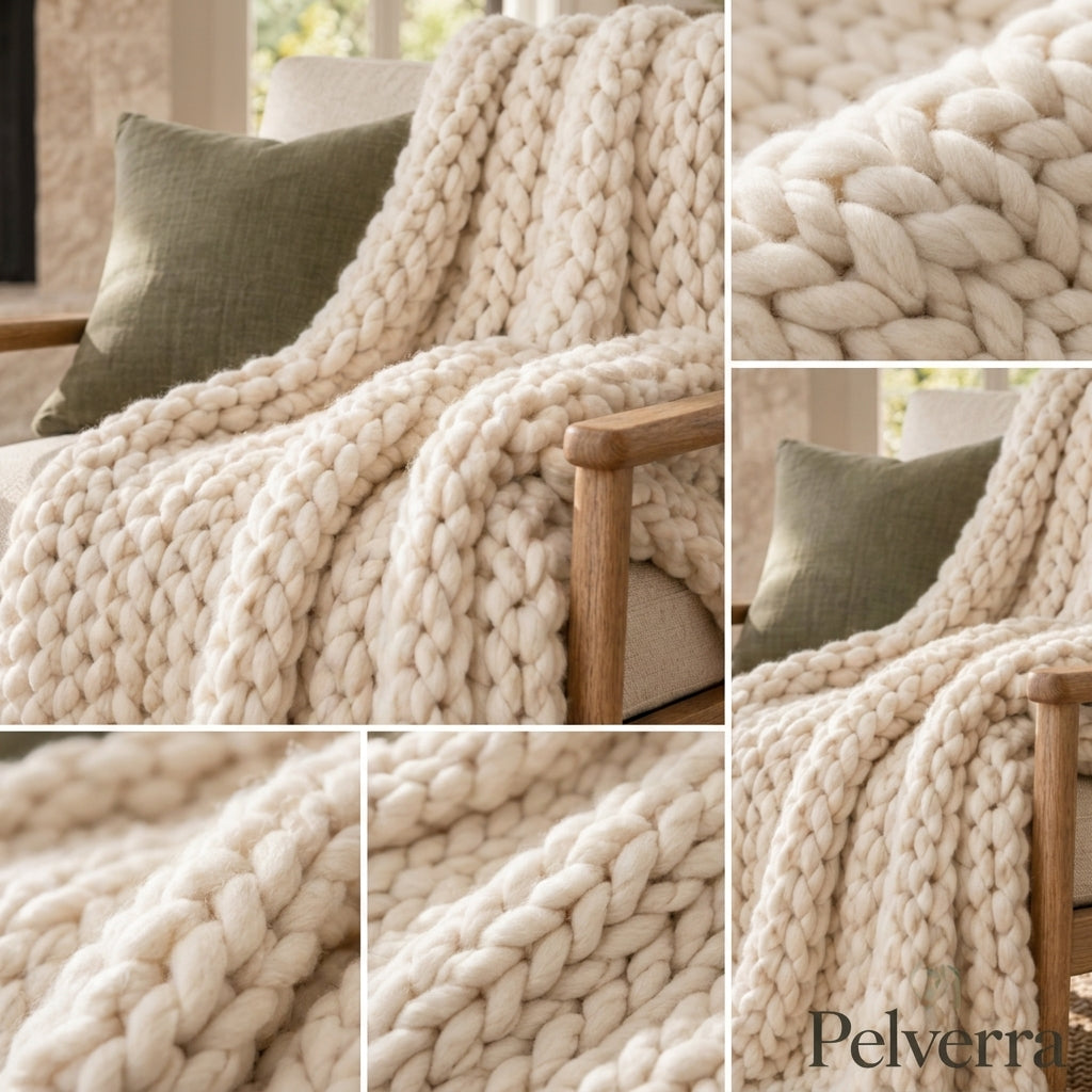 Chunky Knit Throw Blanket