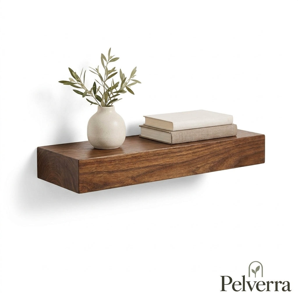 Walnut Floating Wall Shelf