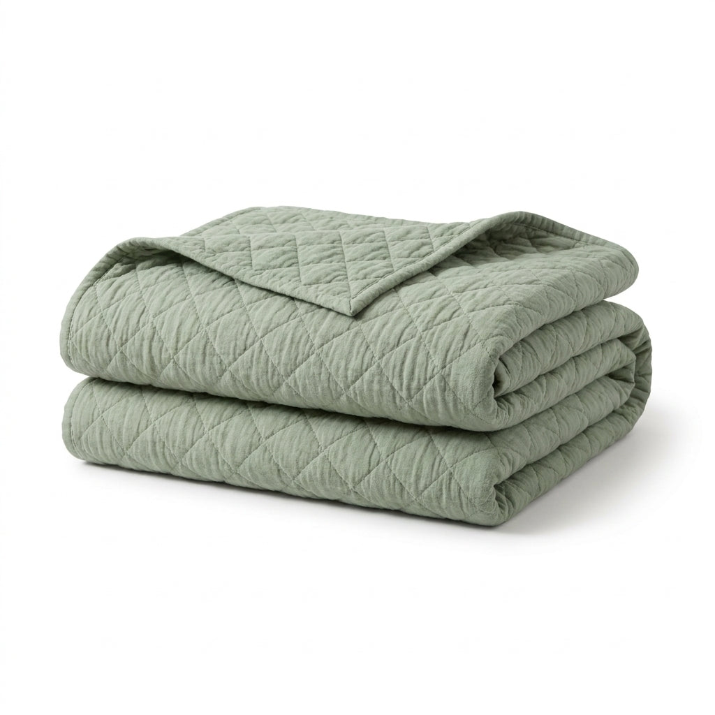 Ivory Diamond-Stitch Quilt