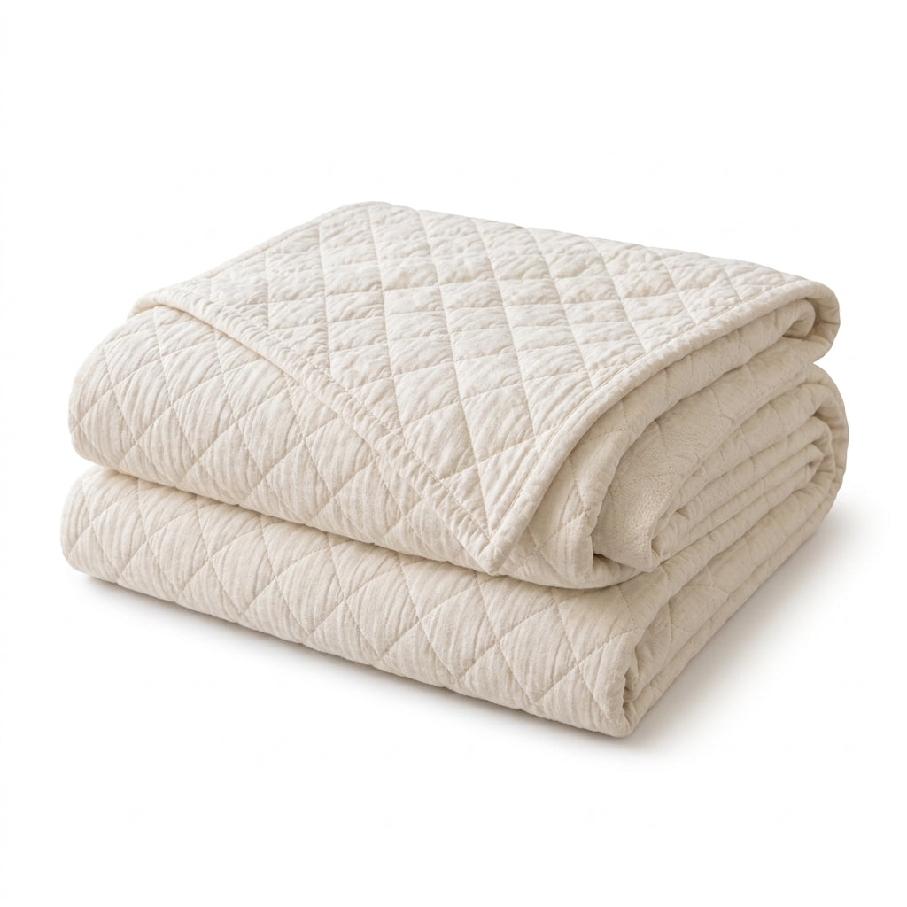 Ivory Diamond-Stitch Quilt