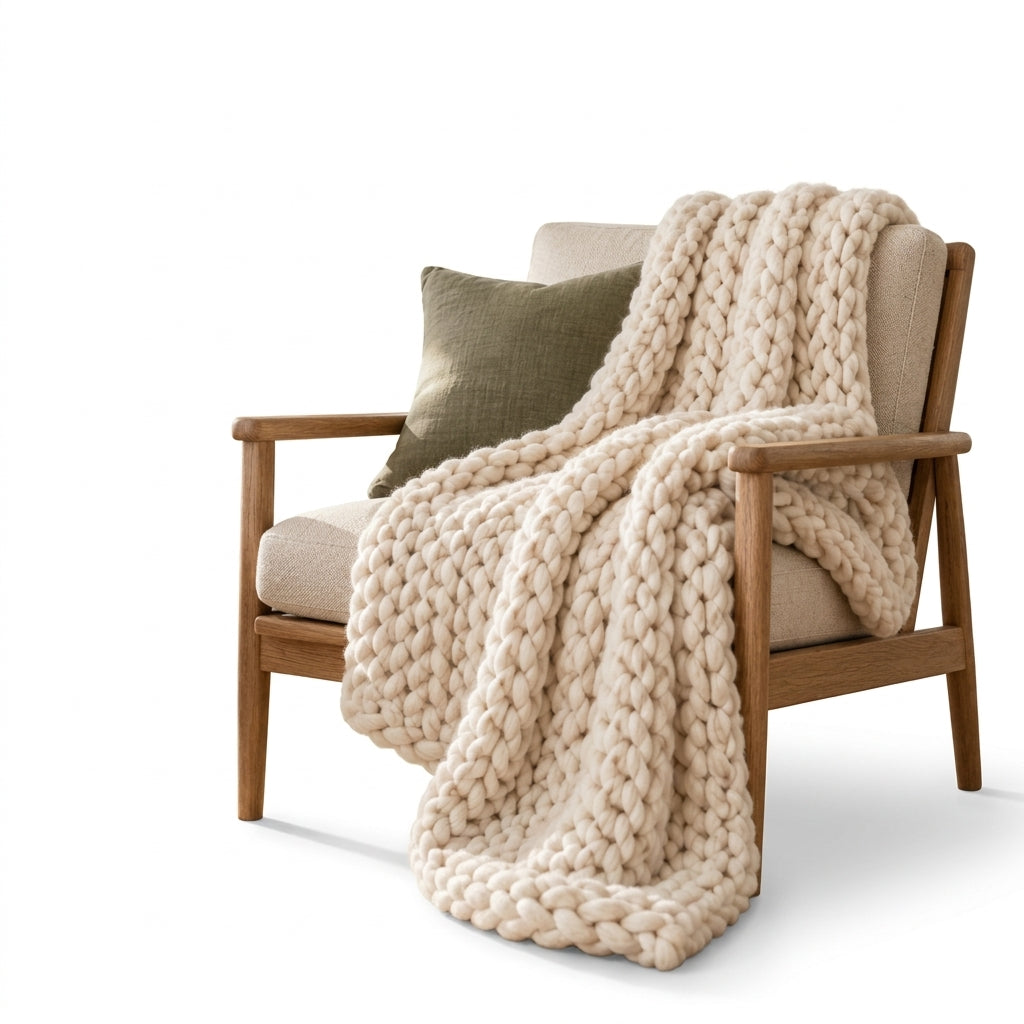 Chunky Knit Throw Blanket
