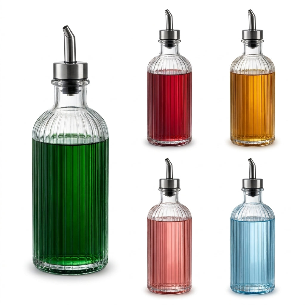 Ribbed Glass Olive Oil Dispenser