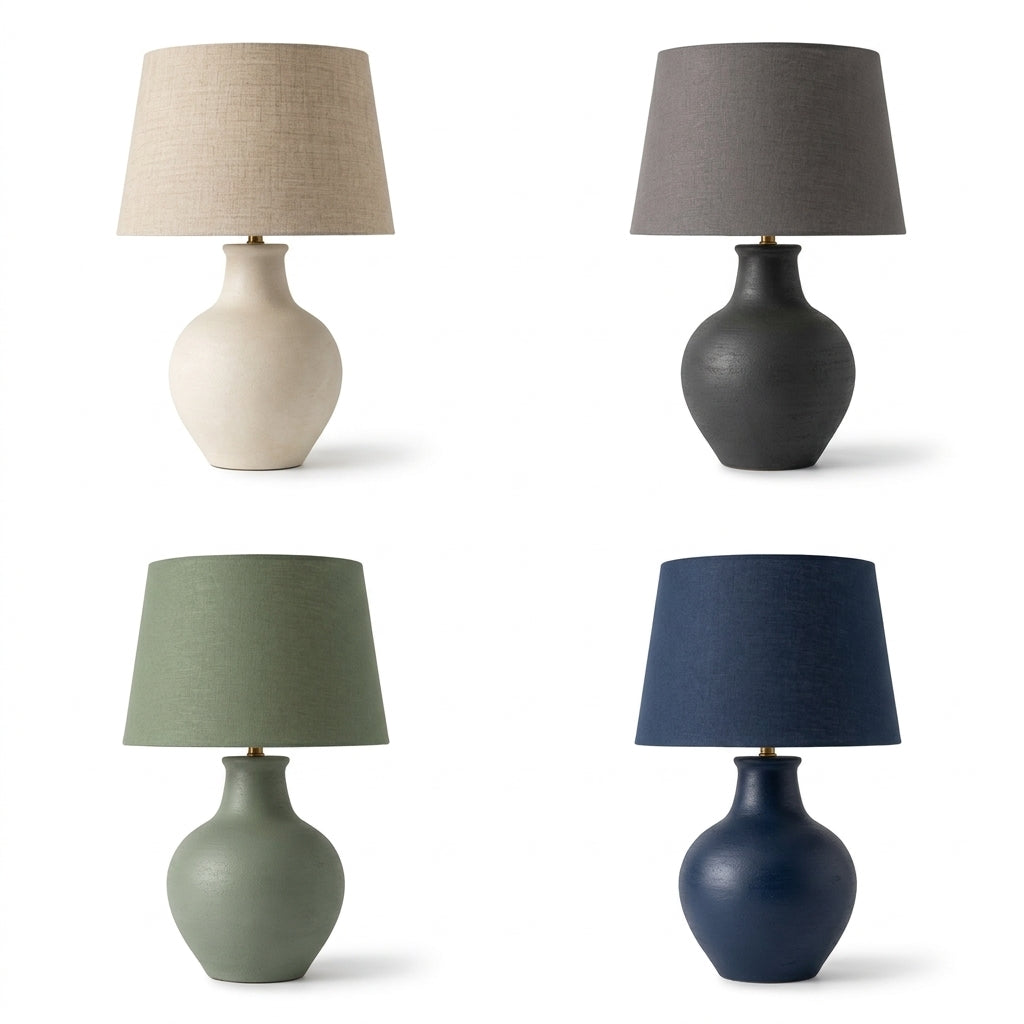 Ceramic Table Lamp with Linen Shade